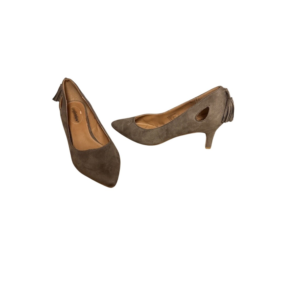 Comfortview Women's Tassel Pointed Toe Kitten Heel 10 W‎ Old Money Office Formal